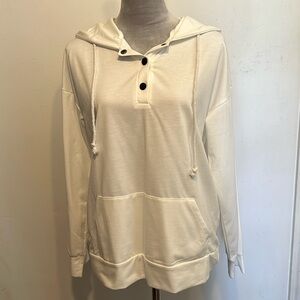 Brand new Boutique Off white 3/4 pullover Light weight hoodie